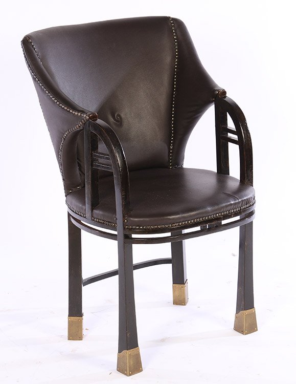 19TH CENT. SECESSIONIST ARM CHAIR UPHOLSTERED (1 of 4)