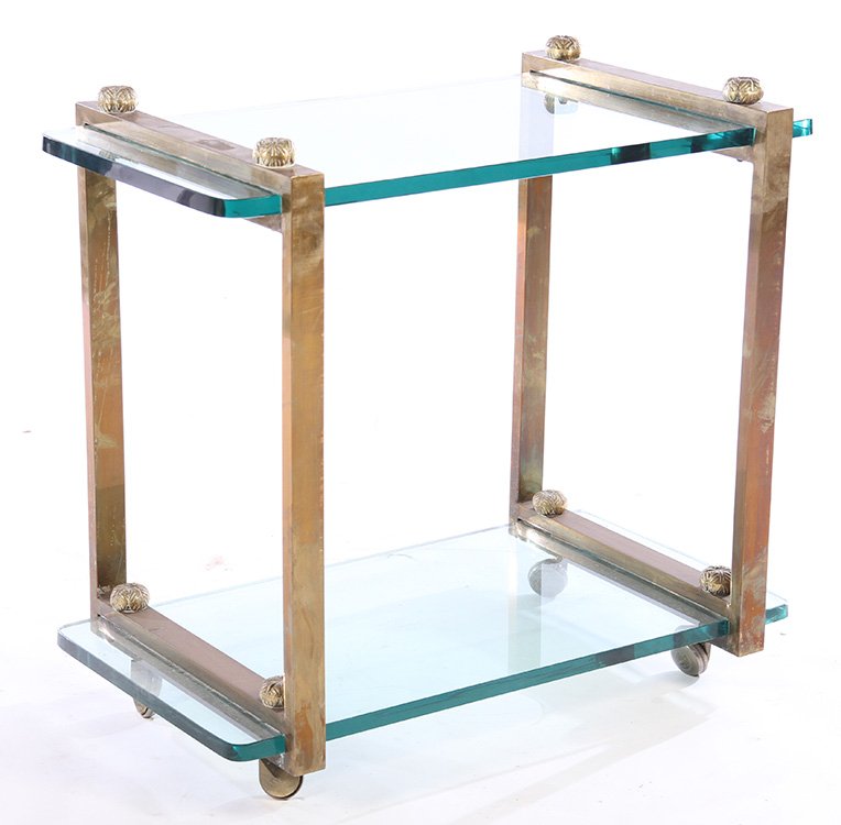 ITALIAN MODERN BRONZE SERVING CART 1970 (1 of 5)