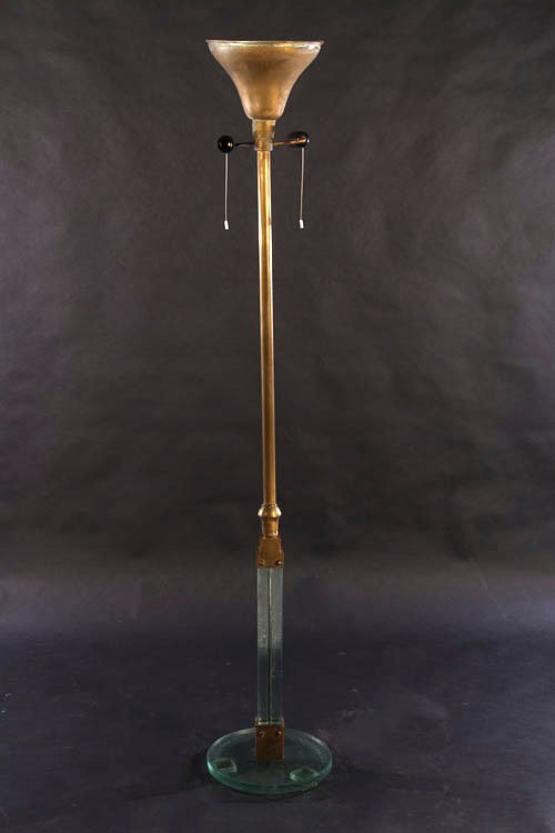 FONTANA ARTE GLASS BRONZE BRASS FLOOR LAMP 1950 (1 of 4)