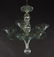 ITALIAN MODERN GREEN GLASS 4 ARM CHANDELIER 1970