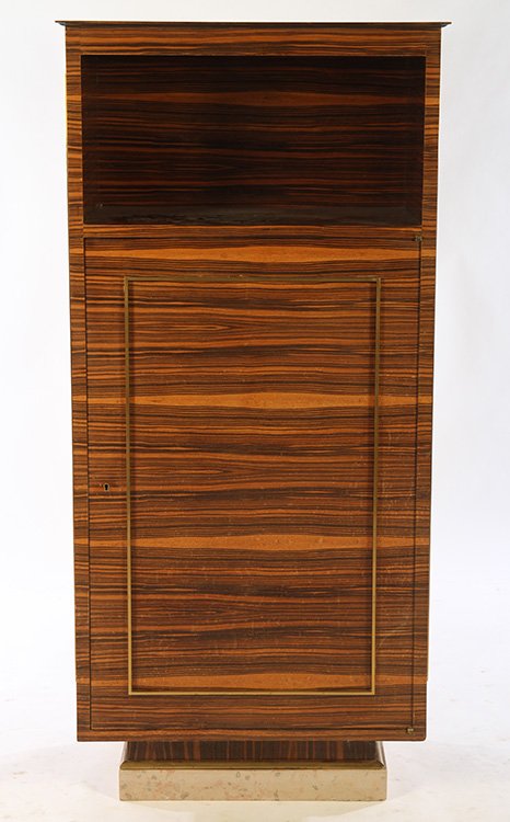FRENCH ART DECO MACASSAR TALL CHEST C. 1940 (1 of 6)