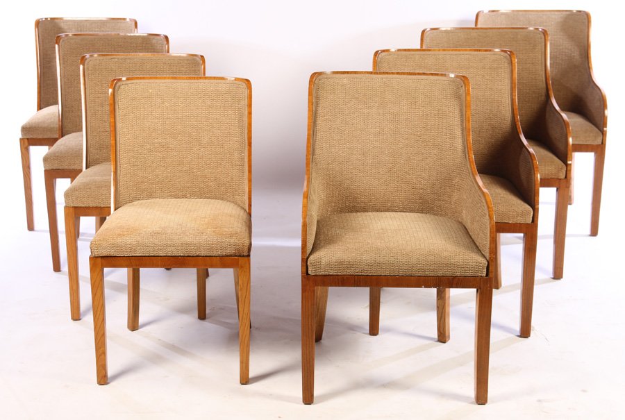 8 SWEDISH CARL MALMSTEN DINING CHAIRS C.1930 (1 of 6)