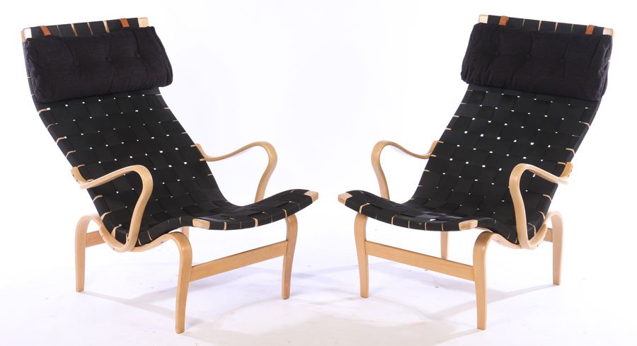PAIR BRANDED BRUNO MATHSSON CHAIRS (1 of 7)