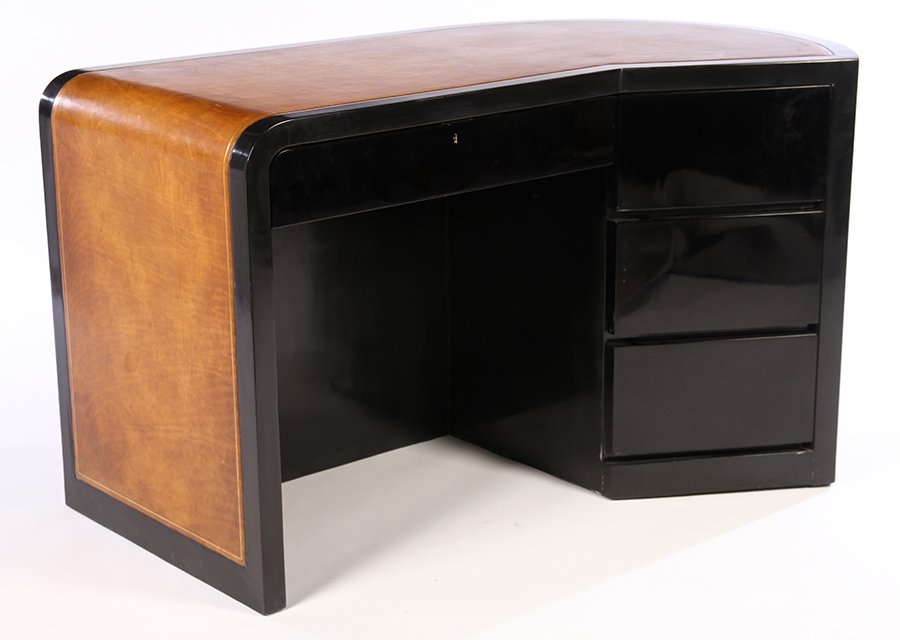 FRENCH MAHOGANY DESK LEATHER TOP C.1930 (1 of 6)