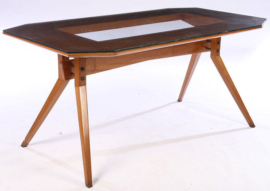 ITALIAN MODERN DINING TABLE GLASS TOP 1960 (1 of 4)