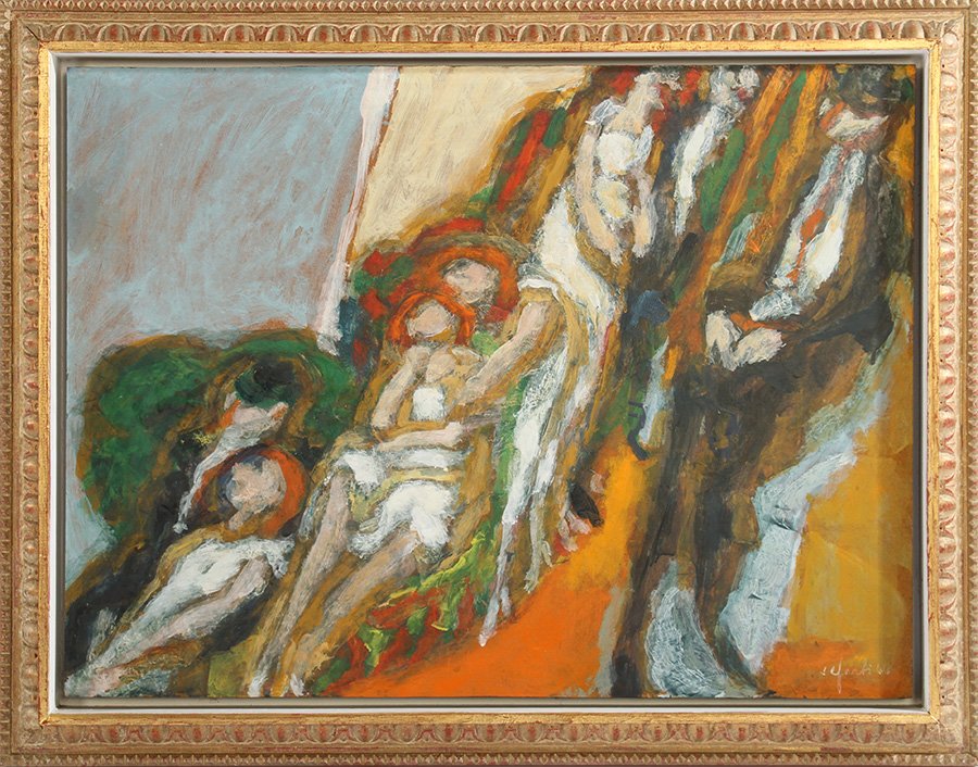 HARRY SEFARBI ABSTRACT OIL ON PANEL SIGNED 1966 (1 of 4)