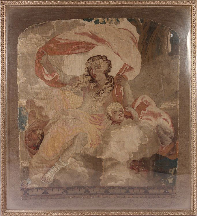 VERY LARGE LATE 17TH CENT. AUBUSSON TAPESTRY GILT FRAME (1 of 6)