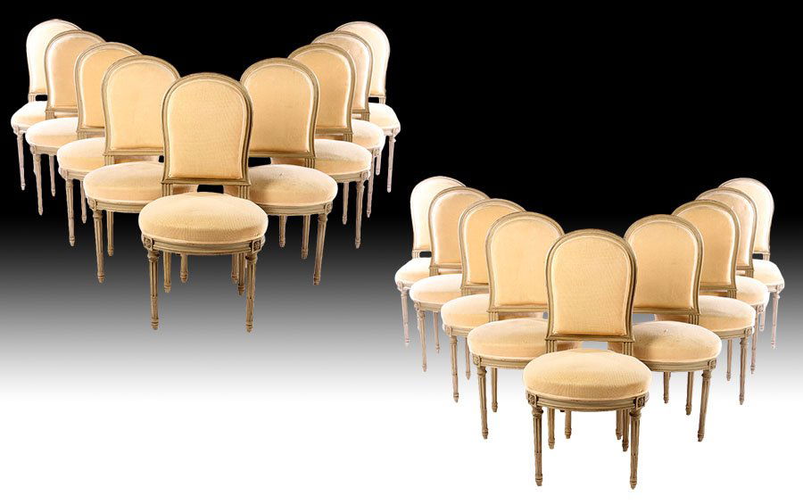 SET 18 FRENCH LOUIS XVI STYLE DINING CHAIRS 1910 (1 of 6)
