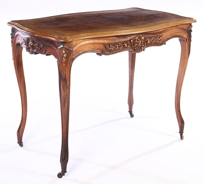 CARVED WALNUT FRENCH LOUIS XV SIDE TABLE 1920 (1 of 5)