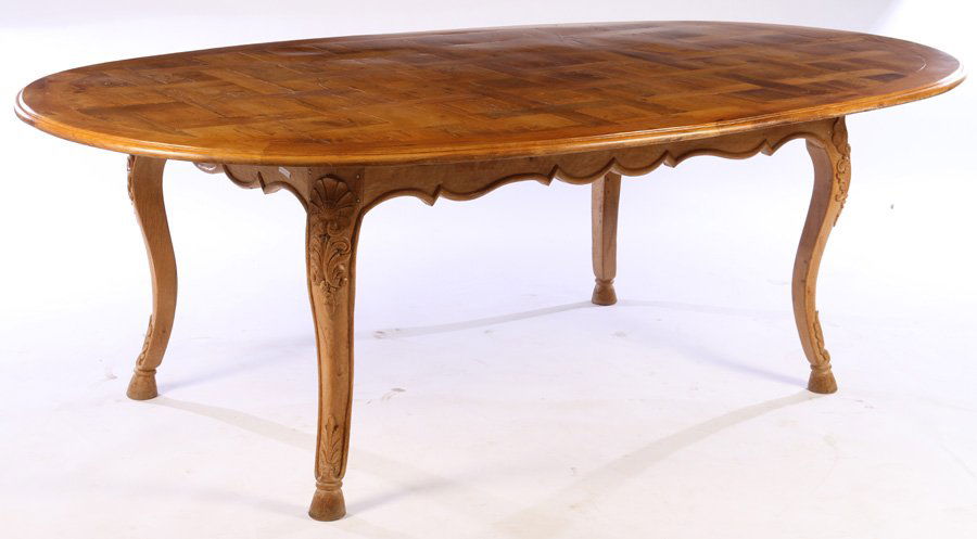 FRENCH COUNTRY DINING TABLE PARQUETRY TOP (1 of 4)