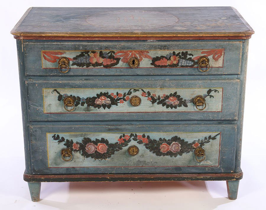 19TH CENT. PAINT DECORATED COMMODE (1 of 5)