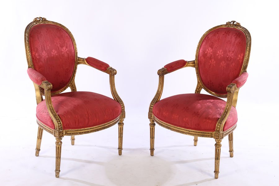 PR FRENCH LOUIS XVI CARVED ARM CHAIRS 1900 (1 of 6)