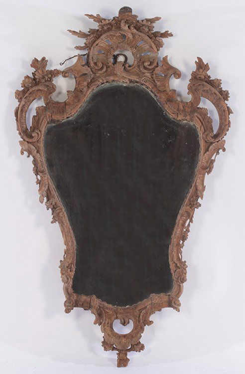 18TH CENT. CONTINENTAL CARVED MIRROR SHAPED FRAME (1 of 4)