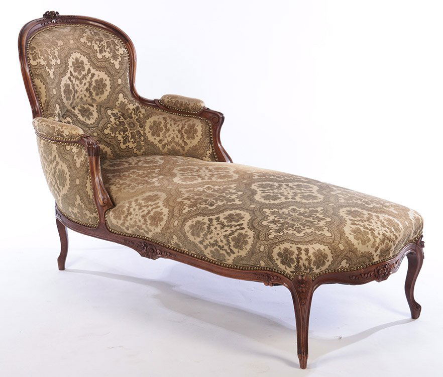 A 20TH CENTURY LOUIS XV STYLE CHAISE LOUNGE (1 of 5)