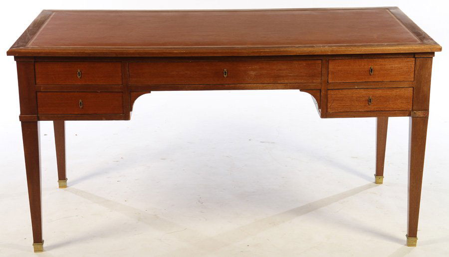 FRENCH LOUIS XVI DESK INSET LEATHER TOP 1940 (1 of 5)