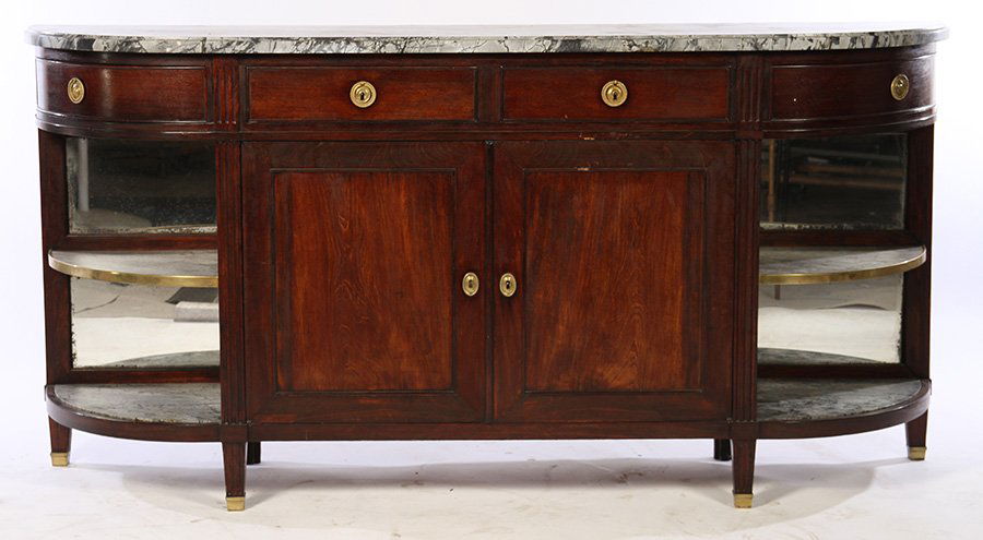 19TH CENT. MAHOGANY MARBLE TOP SIDEBOARD (1 of 5)