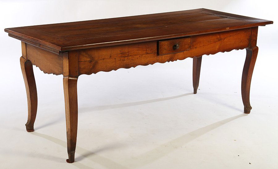 19TH CENT. FRENCH COUNTRY WORK TABLE BANDED TOP (1 of 6)