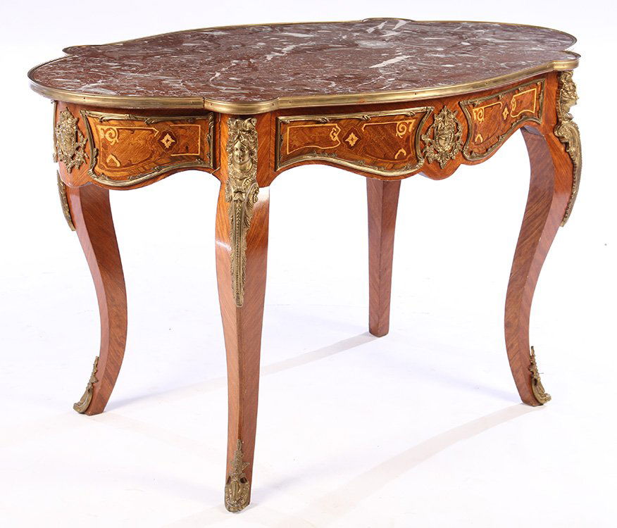 BRONZE MOUNTED TURTLE TOP CENTER TABLE (1 of 5)