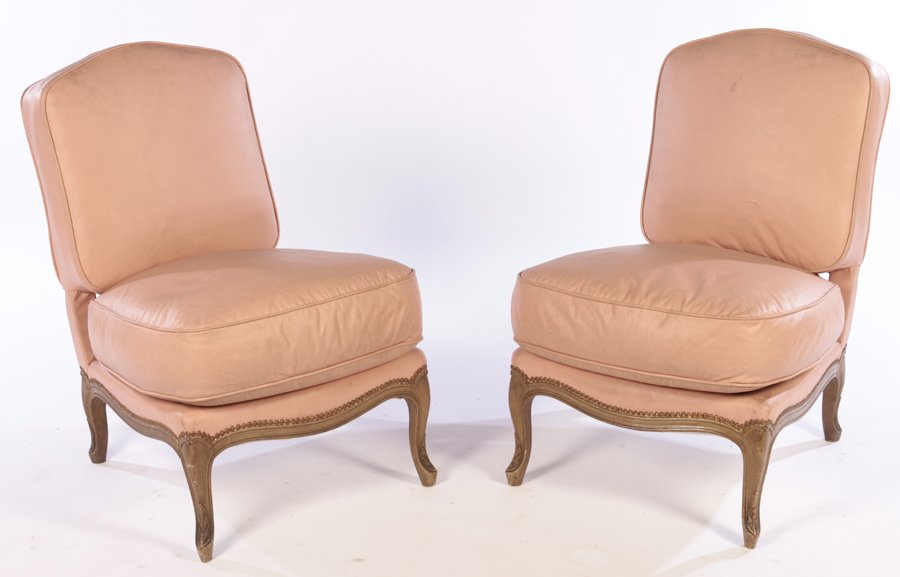 PAIR JANSEN PAINTED SLIPPER CHAIRS 1940 (1 of 4)