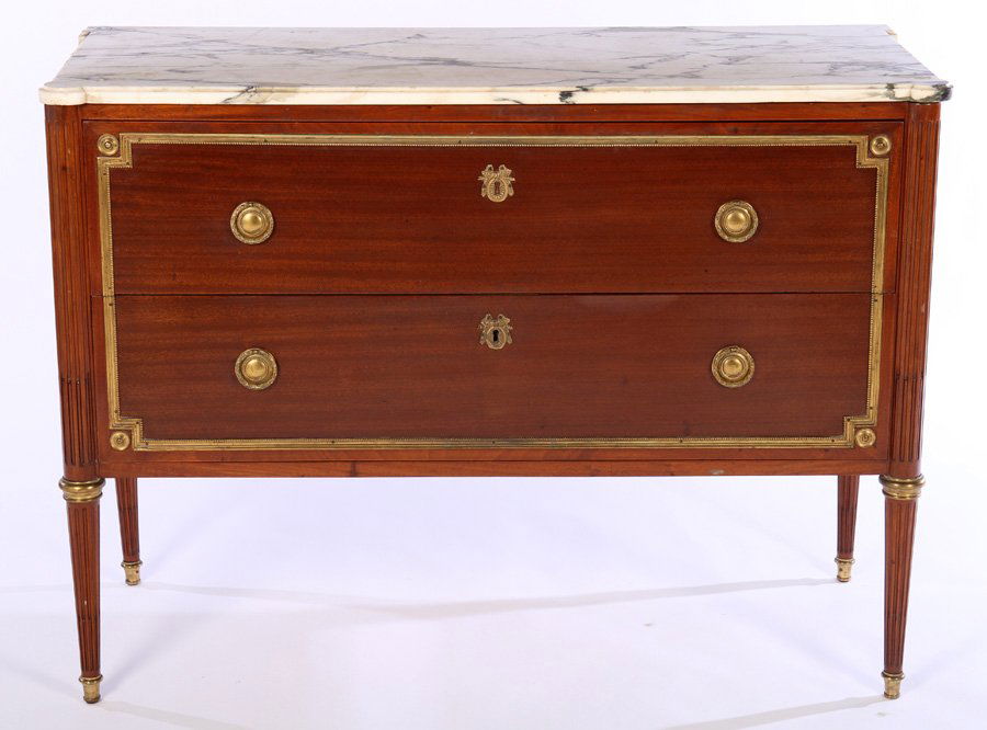 MAISON JANSEN MAHOGANY COMMODE 2 DRAWERS 1950 (1 of 5)
