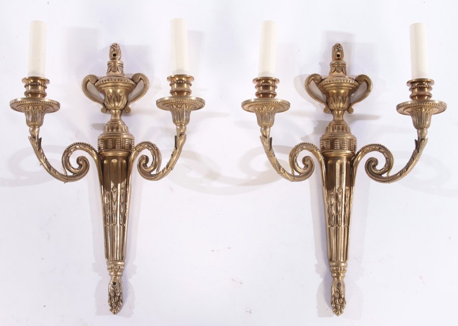 A PAIR OF BRONZE EMPIRE STYLE SCONCES (1 of 5)