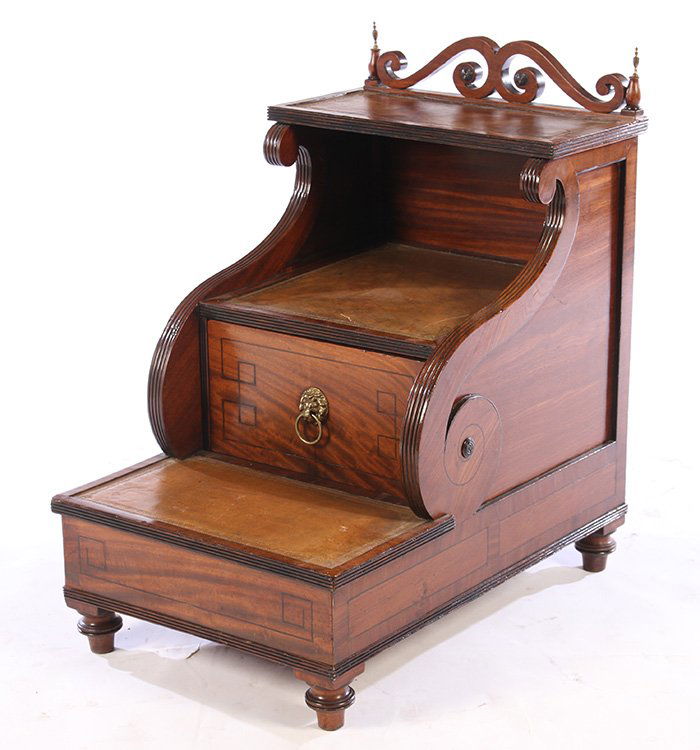 19TH CENT. ENGLISH REGENCY LIBRARY STEPS (1 of 4)