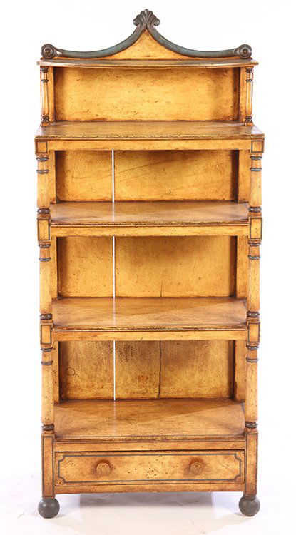 ENGLISH STYLE PAINTED OPEN SHELF ETEGERE (1 of 4)