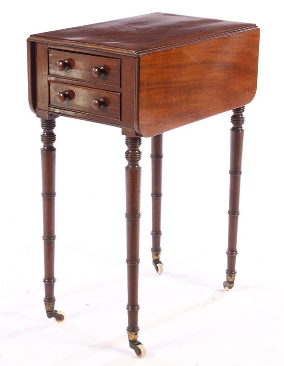 19TH CENT ENGLISH REGENCY MAHOGANY PEMBROKE TABLE (1 of 4)