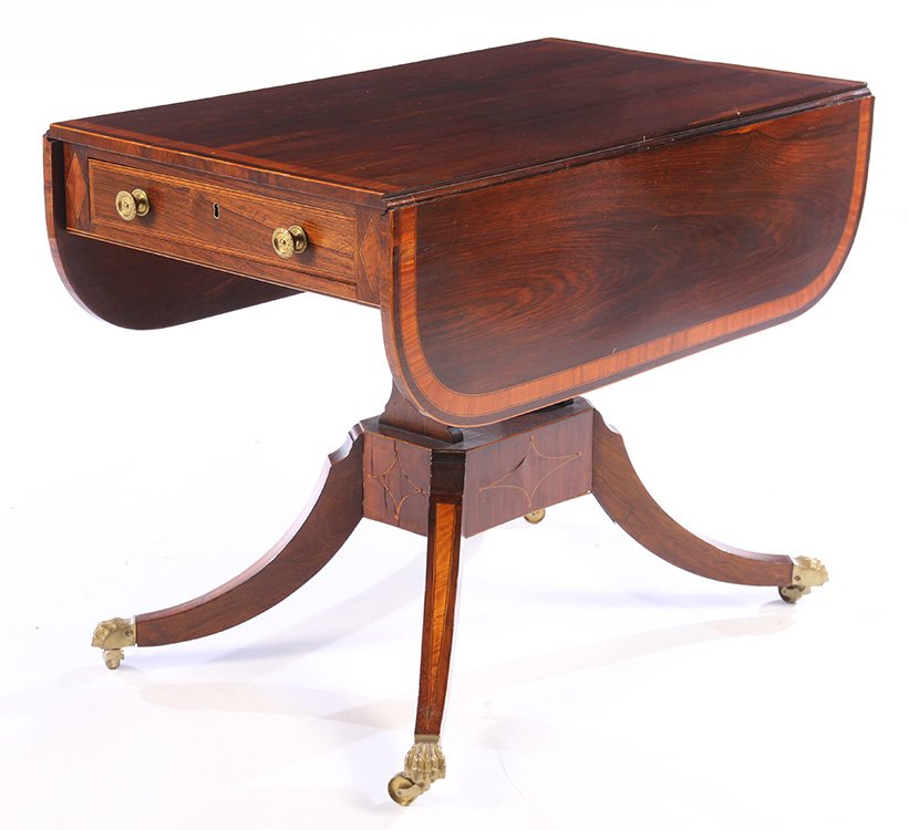 19TH CENT. GEORGE III ROSEWOOD SATINWOOD TABLE (1 of 6)