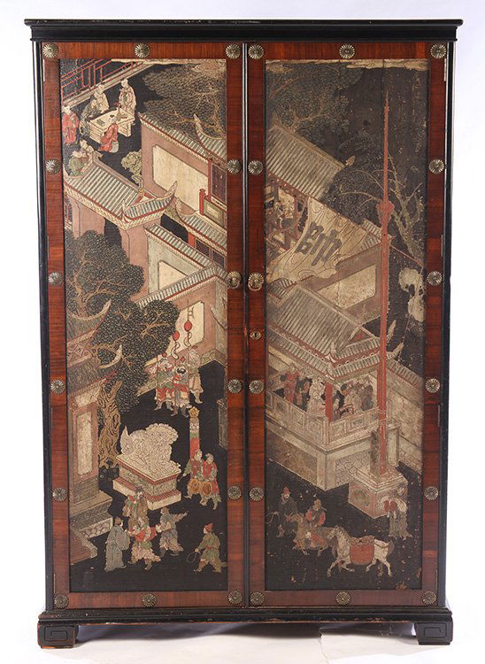 GEORGIAN STYLE CABINET WITH PANELED DOORS C.1910 (1 of 6)