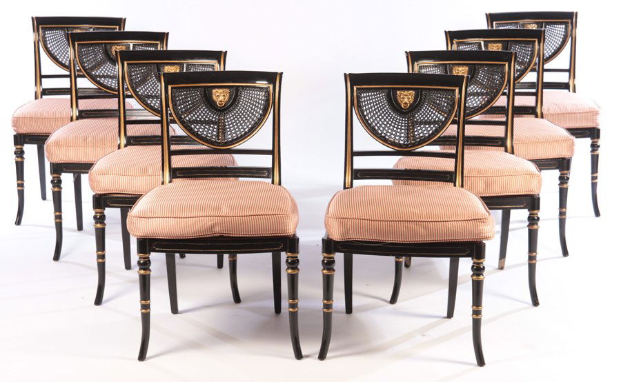 SET 8 REGENCY EBONIZED DINING CHAIRS (1 of 6)