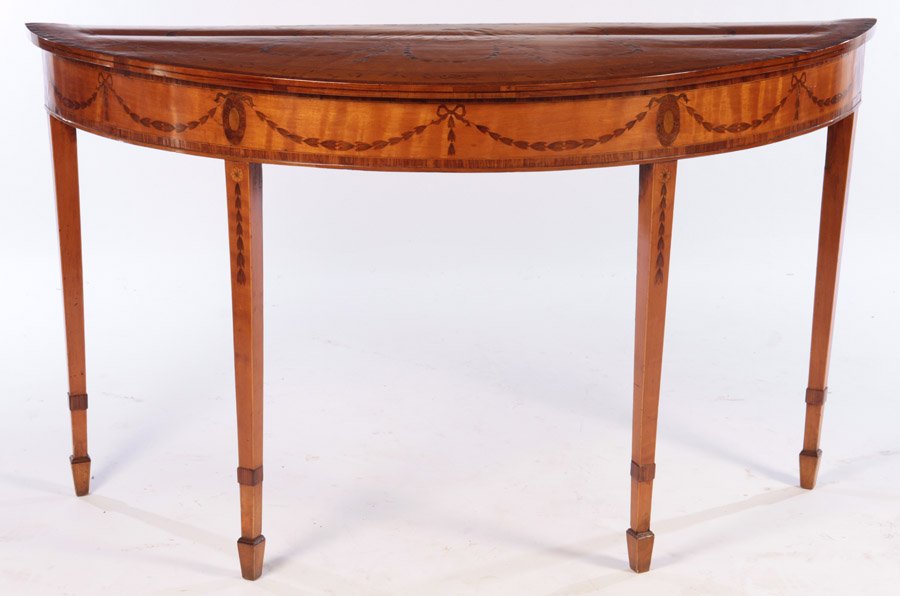 19TH CENT ADAMS STYLE SATINWOOD CONSOLE TABLE (1 of 4)