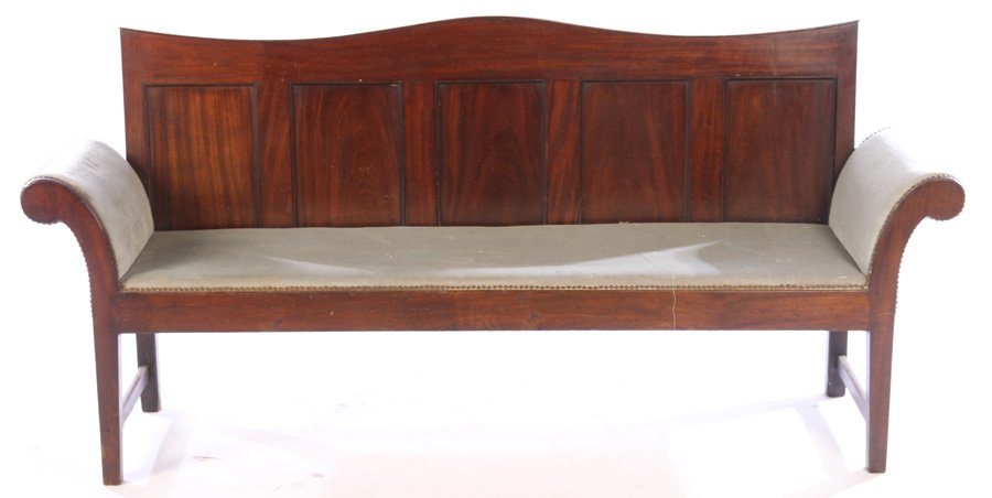 18TH CENT. ENGLISH GEORGIAN BENCH UPHOLSTERED (1 of 4)
