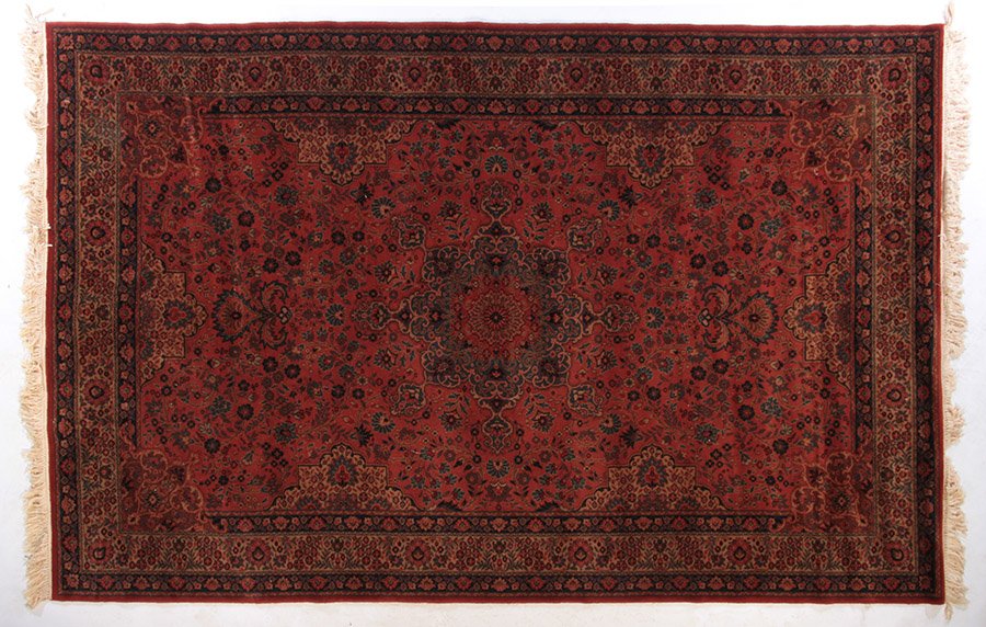 ROOM SIZED ORIENTAL STYLE RUG FLORAL DECORATED (1 of 4)