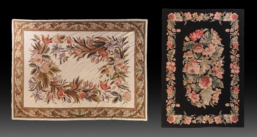 LOT 2 NEEDLEPOINT ROOM SIZED RUGS (1 of 6)