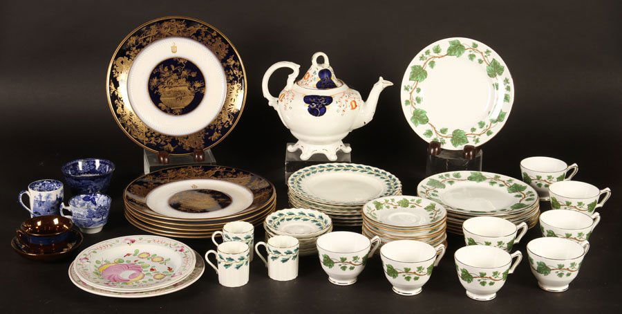 LOT OF 54 PORCELAIN ITEMS BURSLEY YORAL C.1920-60 (1 of 8)