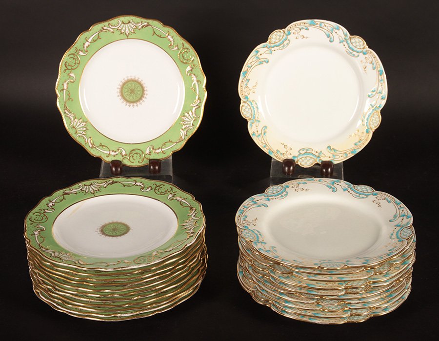 23 DINNER PLATES COPELAND TIFFANY MINTON C.1940 (1 of 7)