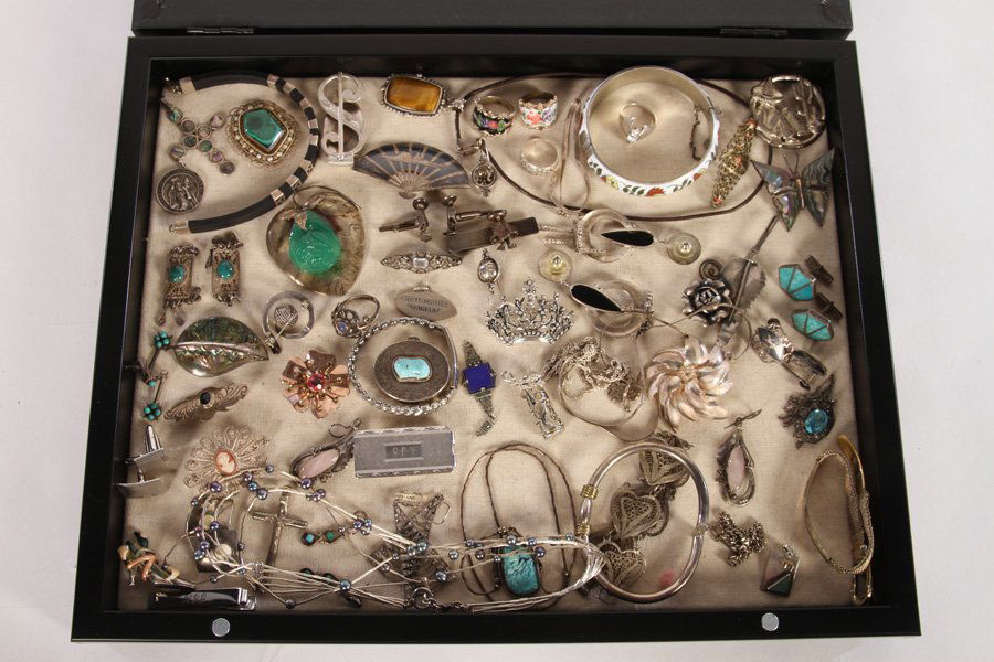 59 STERLING SILVER JEWELRY ITEMS C.1960 (1 of 5)