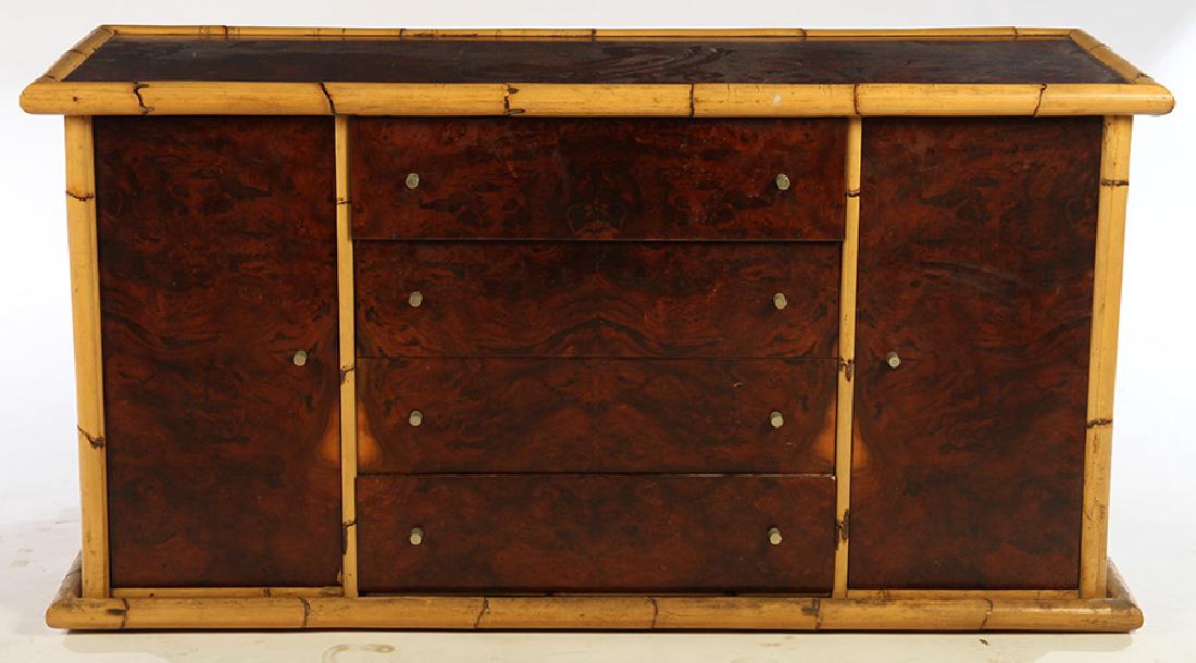 FRENCH BAMBOO BURL WALNUT SIDEBOARD 1960 (1 of 5)
