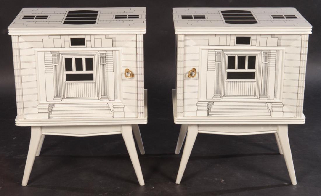 PAIR FORNASETTI STYLE SIDE CABINETS 1960 (1 of 6)