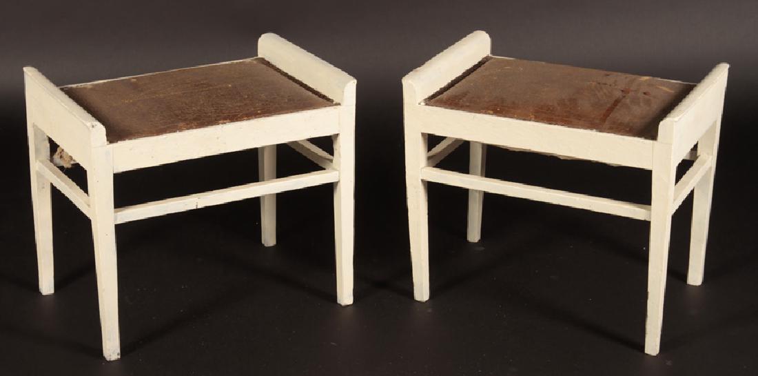 PAIR FRENCH MODERNIST BENCHES UPHOLSTERED 1940 (1 of 5)