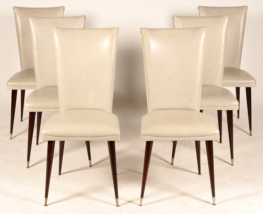 SET 6 FRENCH MODERNIST DINING ROOM CHAIRS 1950 (1 of 4)