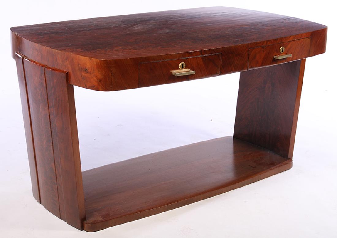 FIGURED WALNUT ART DECO WRITING DESK C.1930 (1 of 4)
