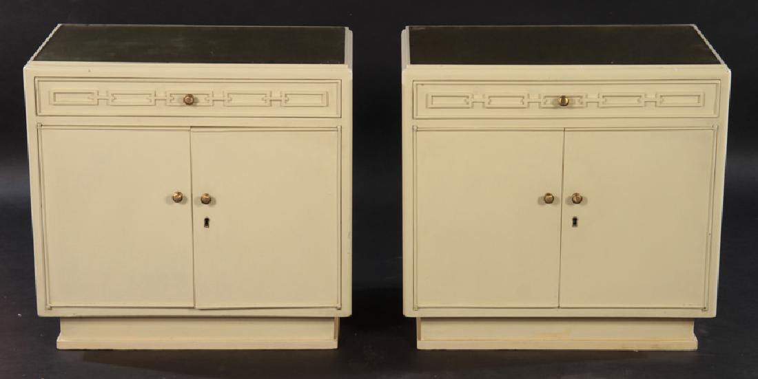 PAIR JAMES MONT STYLE PAINTED SIDE CABINETS 1960 (1 of 6)