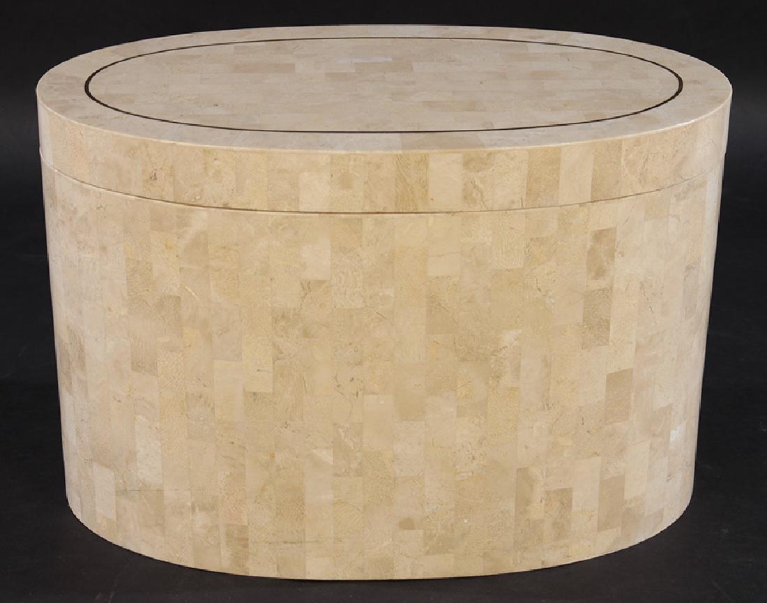 TESSELLATED BRASS SIDE TABLE KARL SPRINGER (1 of 4)