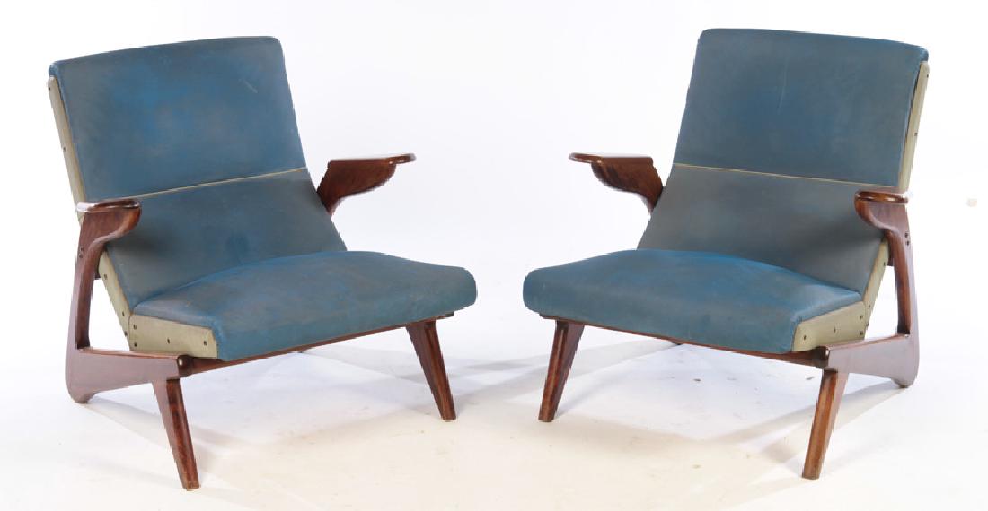 PAIR MID CENTURY CLUB CHAIRS KAGAN 1960 (1 of 6)