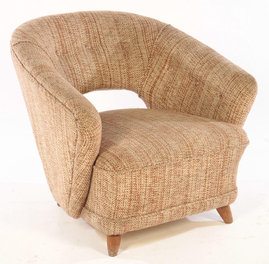 MID CENTURY MODERN UPHOLSTERED CLUB CHAIR 1950 (1 of 4)