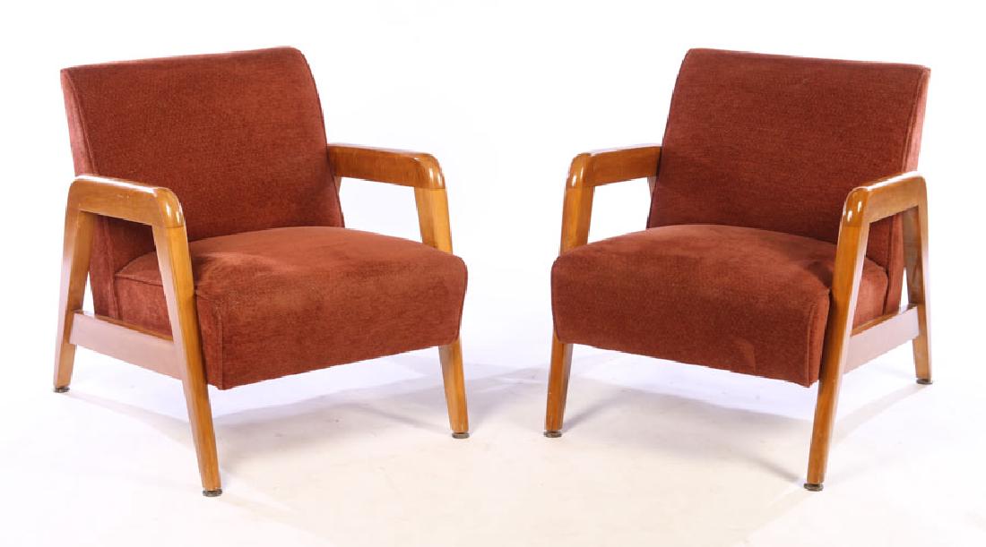 PAIR OF THONET LOUNGE CHAIRS OPEN ARMS C.1950 (1 of 5)