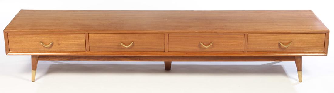 MID CENTURY MODERN BENCH 3 DRAWERS 1960 (1 of 5)