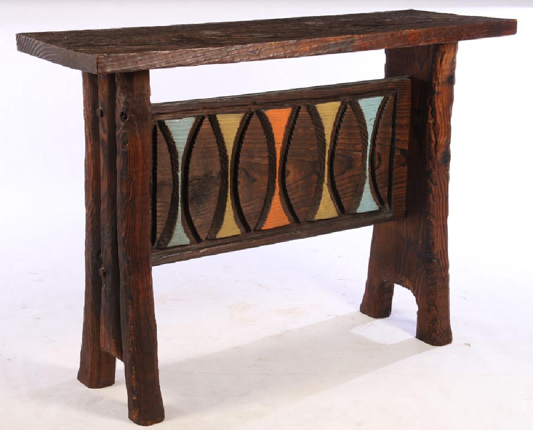 WHIMSICAL CARVED & PAINTED WOOD TIKI BAR 1960 (1 of 5)